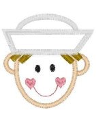 Outline Sailor Boy Embroidery Design