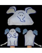Elephant Face Towel and Mitt Set