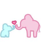 Mom And Baby Elephant