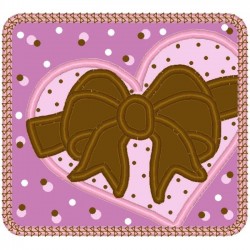 Square Heart With Bow