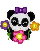 Panda With Flowers
