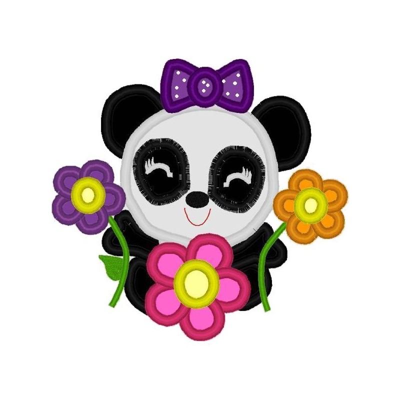Panda With Flowers