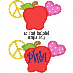 Love Peace Apple Monogram