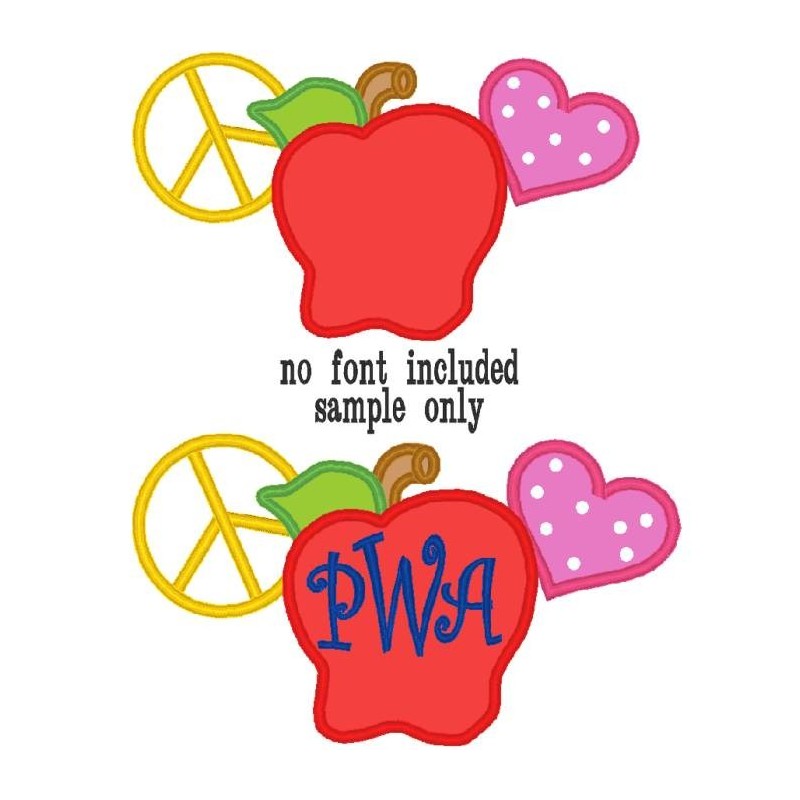 Love Peace Apple Monogram