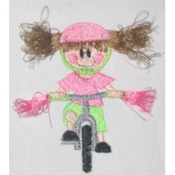 Fringe Bicycle Girl
