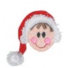 Fringe Boy Head in Santas Hat