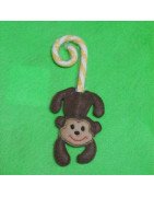 In the Hoop Monkey Candy Cane Holder