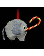 In the Hoop Elephant Candy Cane Holder