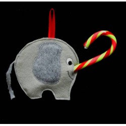 In the Hoop Elephant Candy Cane Holder