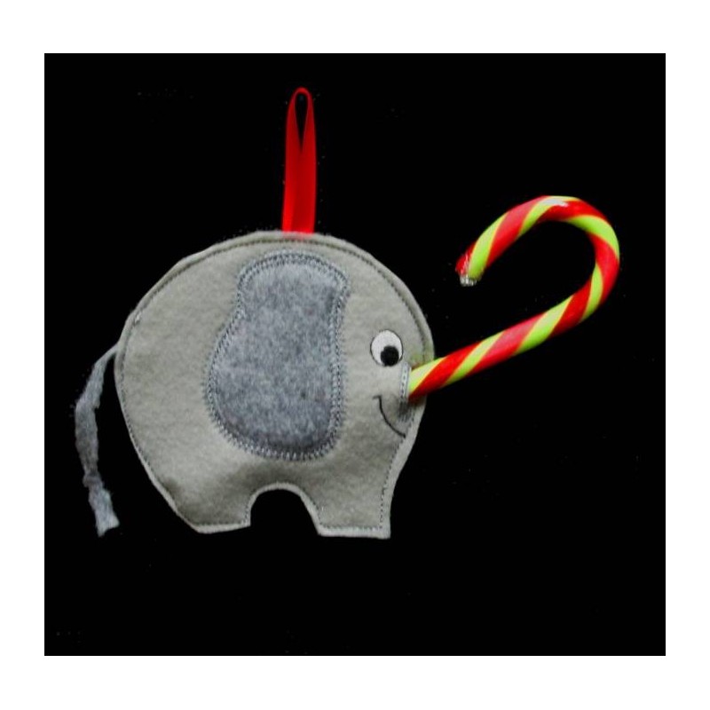 In the Hoop Elephant Candy Cane Holder