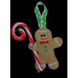 In the Hoop Gingerbread Man Candy Cane Holder