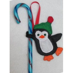 In the Hoop Penguin Candy Cane Holder