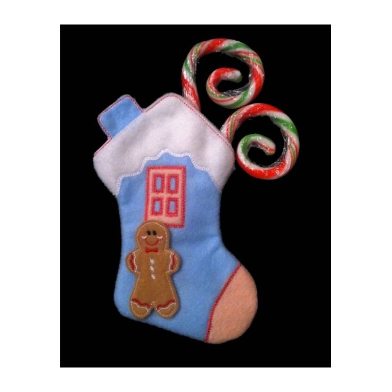 In the Hoop Gingerbread House Stocking