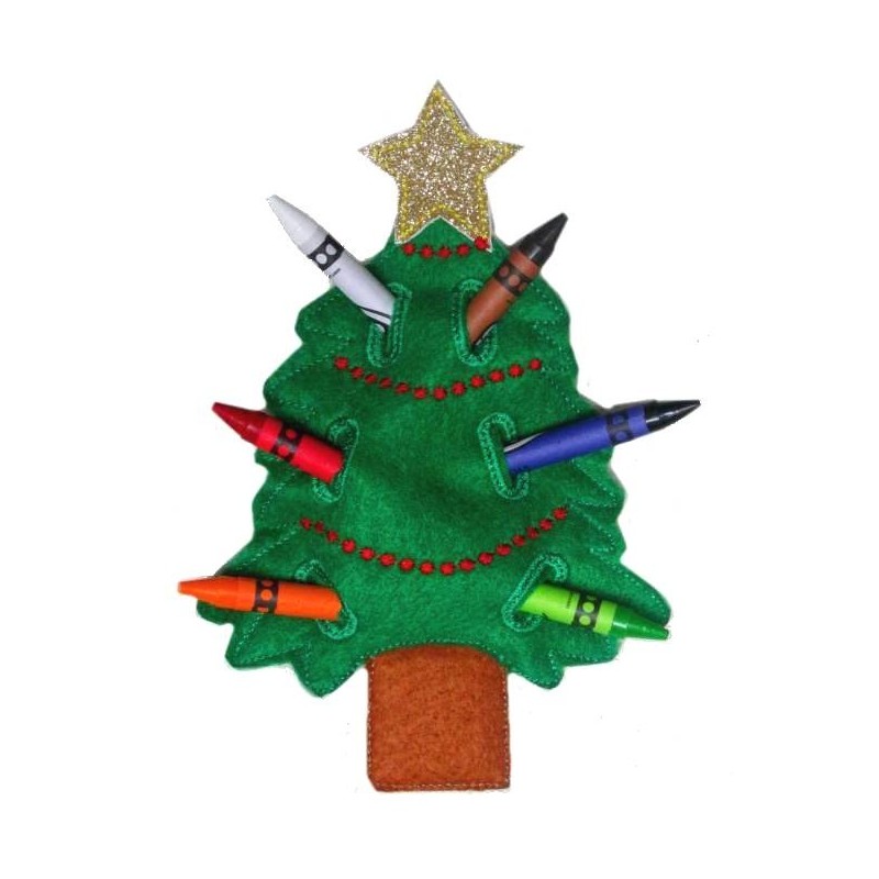 In Hoop Christmas Tree Crayon Holder