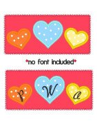 Hearts Monogram (font not included)
