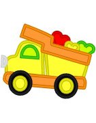 Applique Heart Dump Truck