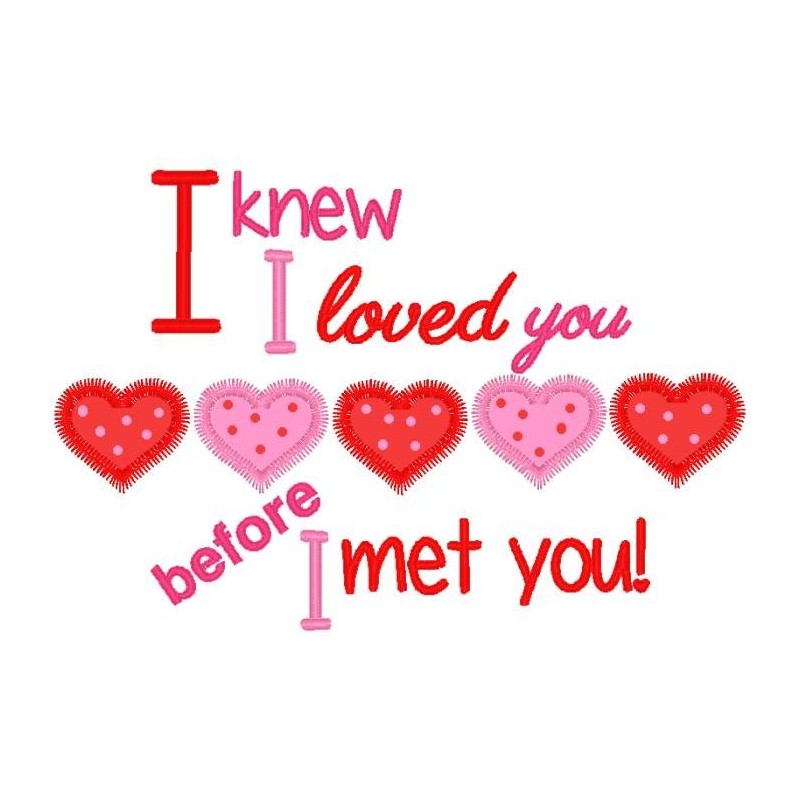 I Knew I Loved You Before I Met You