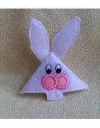 In the Hoop Corner Bookmark - Bunny