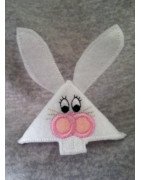 In the Hoop Corner Bookmark - Bunny