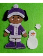 In the Hoop Flat Doll  Winter Set - Girl