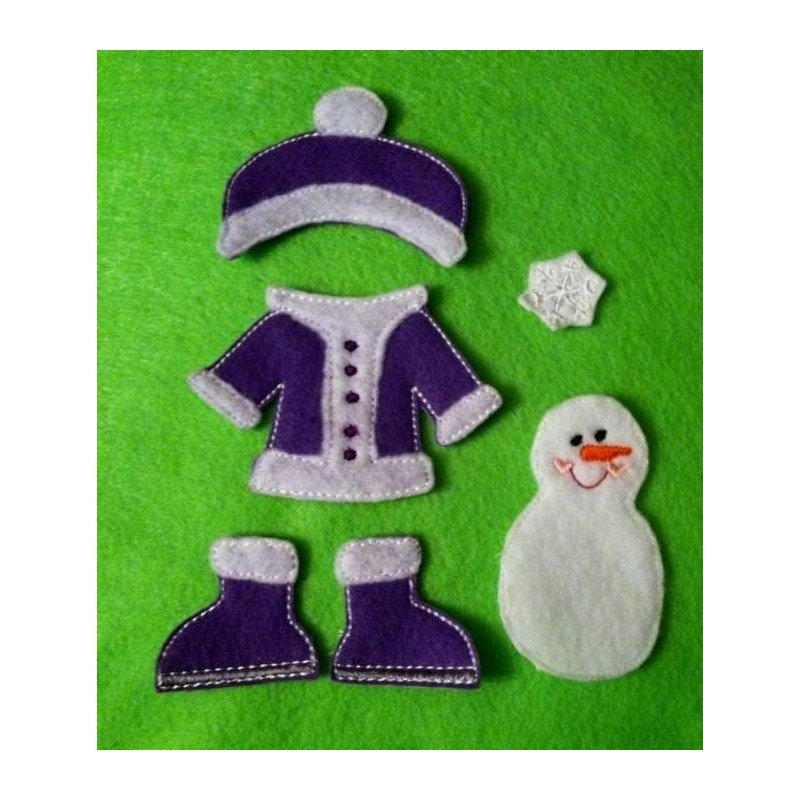 In the Hoop Flat Doll  Winter Set - Girl