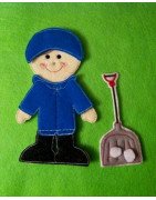 In the Hoop Flat Doll  Winter Set - Boy
