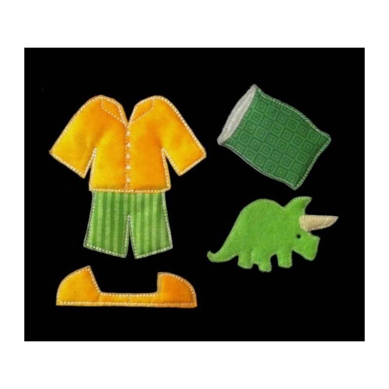 In the Hoop Flat Doll  PJ Set - Boy