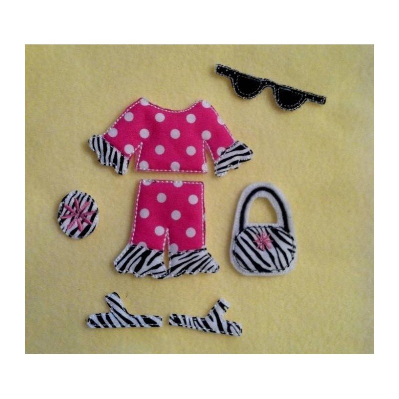 In the Hoop Flat Doll  Ruffle Set - GIrl