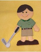In the Hoop Flat Doll  Golf Set - Boy