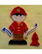 In the Hoop Flat Doll -  Firefighter