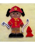 In the Hoop Flat Doll -  Firefighter