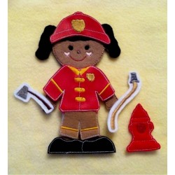 In the Hoop Flat Doll -  Firefighter