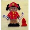 In the Hoop Flat Doll -  Firefighter