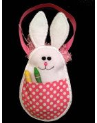In Hoop Bunny Egg  Bag with Pocket Front