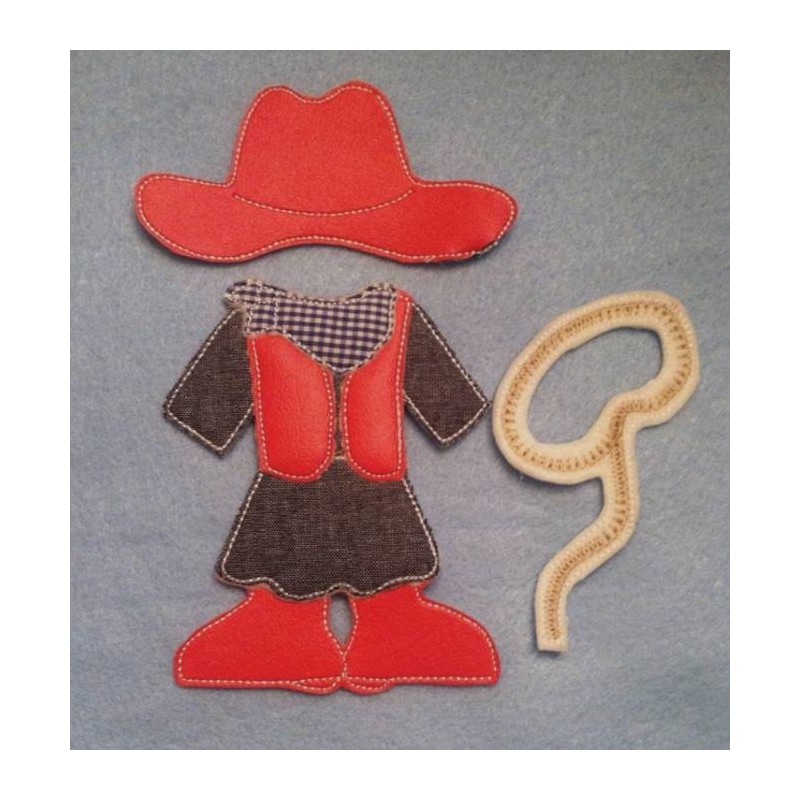 In the Hoop Flat Doll -  Cowgirl