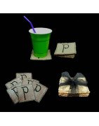 In the Hoop Burlap Coasters
