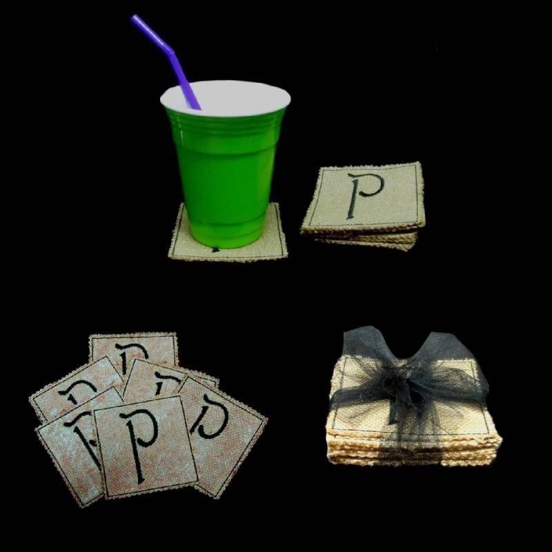 In the Hoop Burlap Coasters