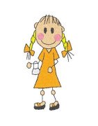 black-outline-girl-spring-orange-dress