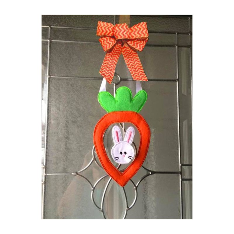 Easter Bunny and Carrot Door Hanger