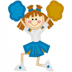 NNKids Applique Blue and Gold Cheerleader
