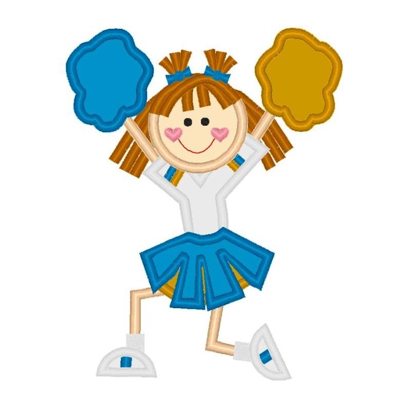 NNKids Applique Blue and Gold Cheerleader