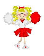 NNKids Applique Red and White Cheerleader