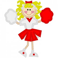 NNKids Applique Red and White Cheerleader