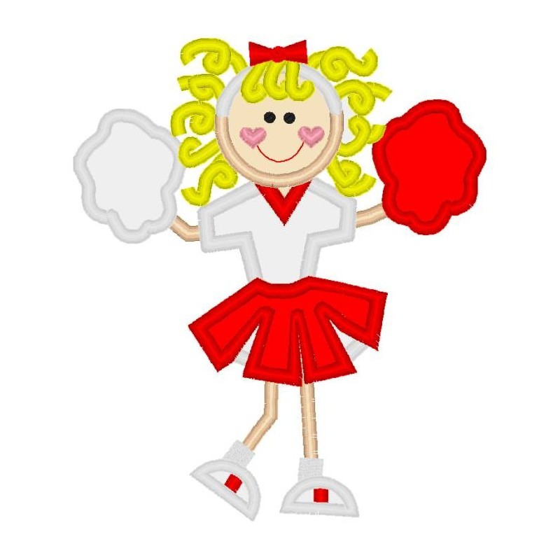 NNKids Applique Red and White Cheerleader