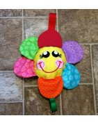 In Hoop Flower Rattle or Stuffie