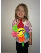In Hoop Flower Rattle or Stuffie