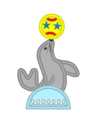 Circus Seal Applique Mega Hoop Design