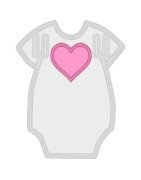 Baby Onesie Heart Banner