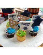 4th of July Cupcake Flags