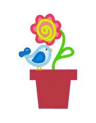 Bird on Flowerpot